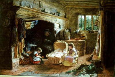 Ein Kaminfeuer im Cottage von George Smith