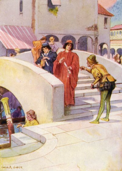Bassanio schickte Gratiano mit dem Ring hinter Portia her von George Soper