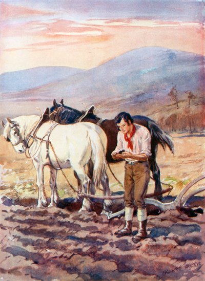 Robert Burns am Pflug von George Soper