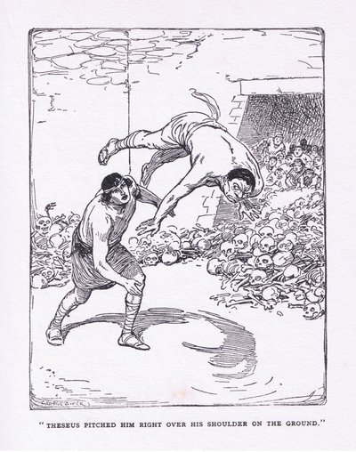 Das Meer warf ihn über seine Schulter auf den Boden, aus The Heroes, veröffentlicht von George Allen und Unwin 1929 von George Soper