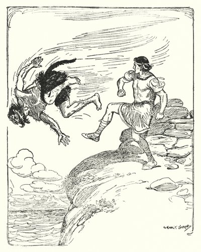 Theseus: "Er trat ihn über die Klippe ins Meer" von George Soper