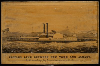 Peoples Line zwischen New York und Albany. Neuer Niederdruckdampfer Isaac Newton, der größte in der neuen oder alten Welt von George T. (after) Sanford