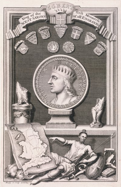 Egbert (gest. 839) König der Westsachsen, erster Monarch von ganz England von George Vertue