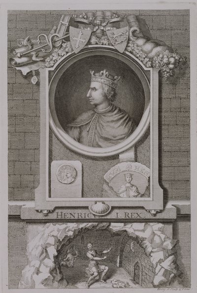 Heinrich I. (1068-1135) König von England ab 1100, graviert vom Künstler von George Vertue