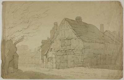 Schmiede in Guildford (recto); Skizze von zwei Baumstämmen (verso) von George Wallwyn Shepheard