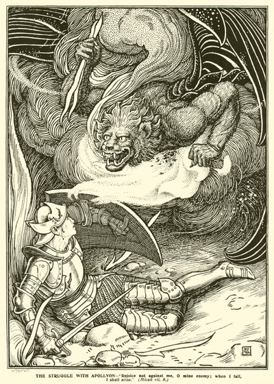 Der Kampf mit Apollyon von George Woolliscroft Rhead