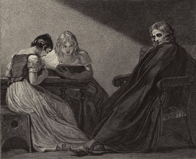 Milton diktiert seinen Töchtern von George after Romney
