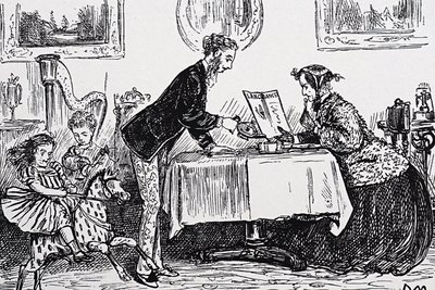 1865 wurde Elizabeth Garrett Anderson als erste Frau zur Ausübung der Medizin zugelassen von George du Maurier