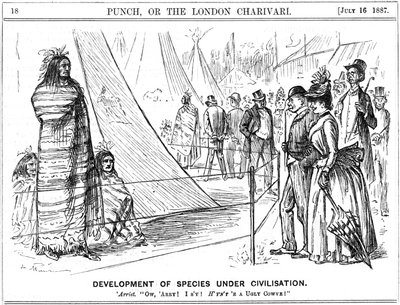 Das alte evolutionäre Argument über Natur oder Erziehung. Es wäre mutig, auf dieser Grundlage zu einem Schluss zu kommen. George du Maurier Karikatur aus Punch, London von George du Maurier