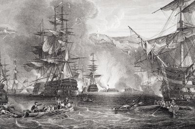 Das Bombardement von Algier, 27. August 1816, aus `Illustrationen der englischen und schottischen Geschichte