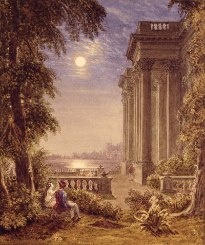 Liebende im Mondlicht, 1831 von George the Younger Barret
