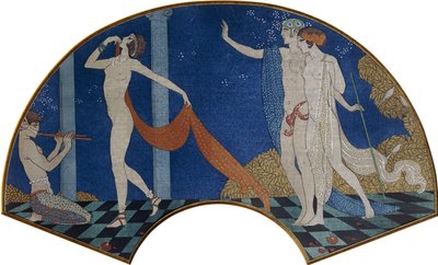 Tanzende Figuren auf einer Terrasse von Georges Barbier