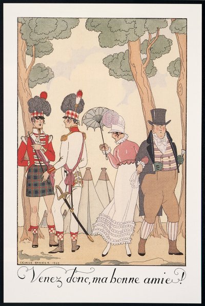 Falbalas et Fanfreluches, Almanach für 1923, Venez donc, Ma bonne amie, von George Barbier, Druck von Georges Barbier