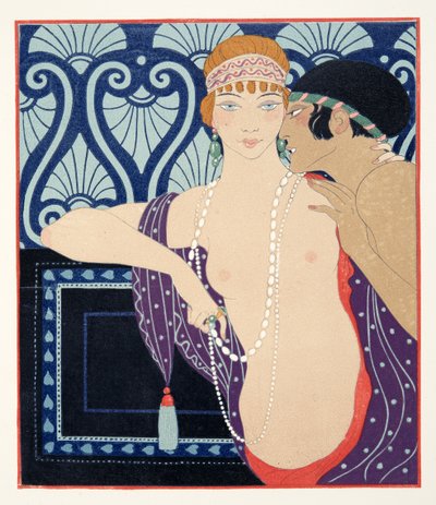 Les Trois Beautes de Mnasidika, Illustration aus Les Chansons de Bilitis, von Pierre Louys, veröffentlicht 1922 von Georges Barbier