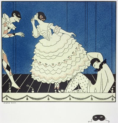 Tamara Karsavina als Columbine, Vaslav Nijinsky als Harlekin und Adolph Bolm als Pierrot in Fokines 