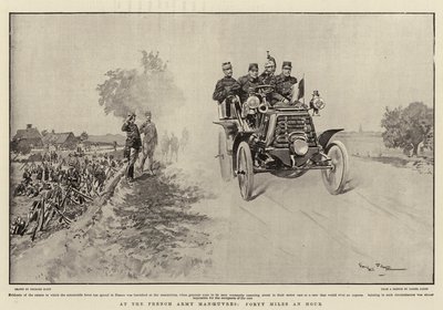 Bei den Manövern der französischen Armee, vierzig Meilen pro Stunde von Georges Bertin Scott