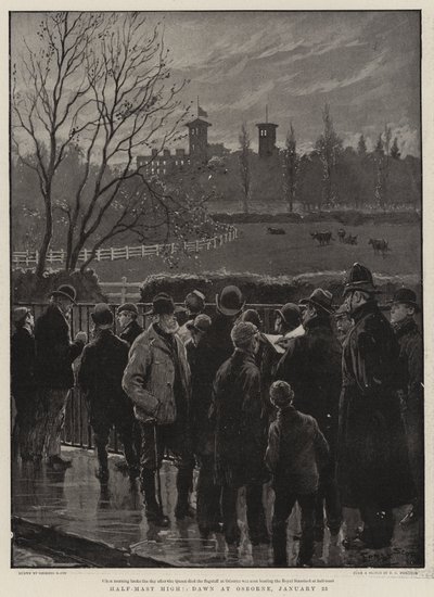 Halbmast, Morgendämmerung in Osborne, 23. Januar von Georges Bertin Scott