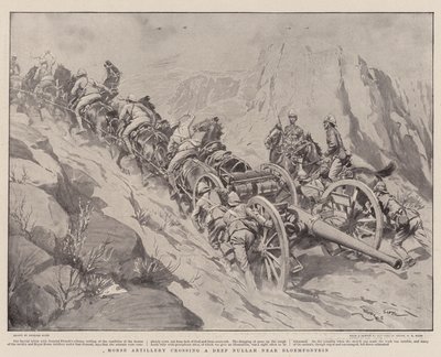 Pferdeartillerie überquert einen tiefen Nullah in der Nähe von Bloemfontein von Georges Bertin Scott