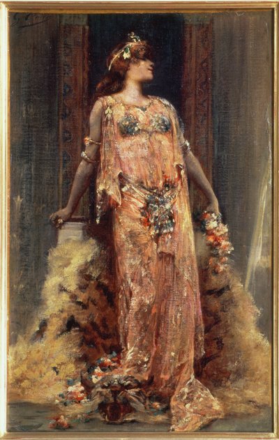 Sarah Bernhardt (1844-1923) in der Rolle der Cleopatra von Georges Clairin