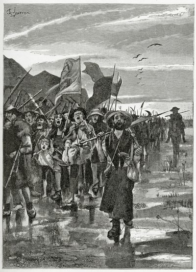 Le Torrent des rebelles - Illustration aus Han d’Islande, 19. Jahrhundert von Georges Marie Rochegrosse