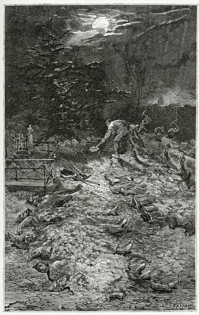 Friedhof Montmartre - Illustration aus Napoléon le Petit, 19. Jahrhundert von Georges Marie Rochegrosse