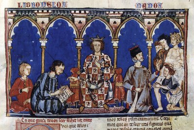 Alfonso X el Sabio als Richter, aus seinem Libro de los Dados von Georgia Levan Ramishvili from Tbilisi