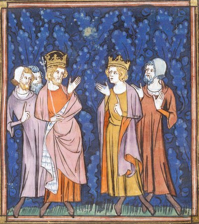 Karl der Große im Rat, aus Chroniques de France ou de St Denis, 14. Jahrhundert von Georgia Levan Ramishvili from Tbilisi