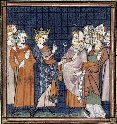 Konzil von Reims, Grandes chroniques de France, Royal 16 G VI f.258, ca. 1332-1350 von Georgia Levan Ramishvili from Tbilisi