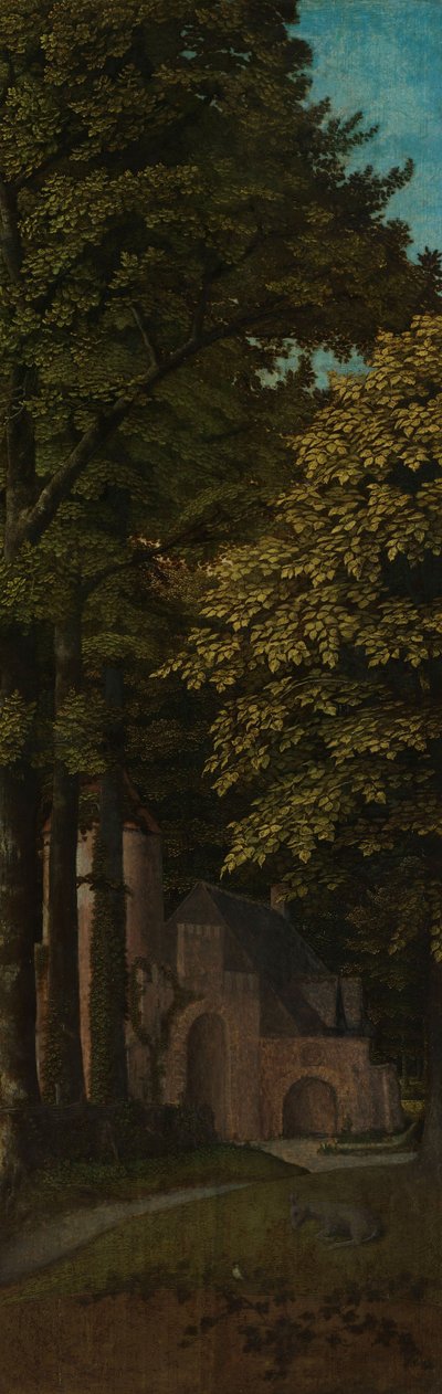 Ansicht in einem Wald, äußerer linker Flügel eines Triptychons, ca. 1505-1515 von Gerard David
