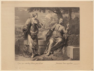 Christus und die Samariterin am Brunnen von Gérard Edelinck
