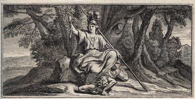 Minerva besiegt die Zwietracht (Stich von Gerard Edelinck nach Daniel Halle) von Gérard Edelinck