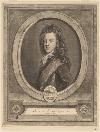 James III, Prinz von Wales von Gerard Edelinck after François de Troy