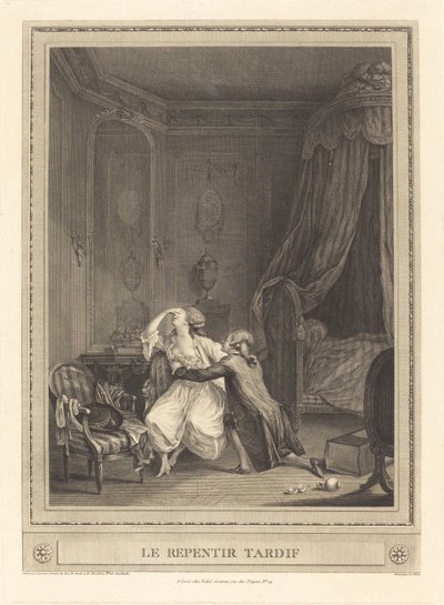 Die späte Reue von Gerard Rene Le Vilain after Nicolas Lavreince