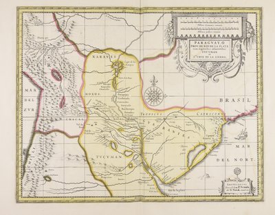 Paraguayo prov. de Rio de la Plata mit angrenzenden Regionen Tucuman und S.ta Cruz de la Sierra von Gerard Valck