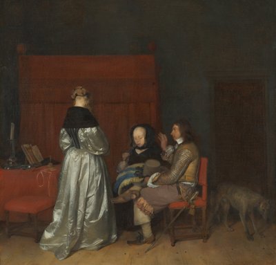 Das galante Gespräch, bekannt als Paternalische Ermahnung von Gerard ter Borch