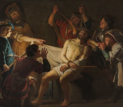 Christus mit Dornen gekrönt (Matthäus 27:27-31) von Gerard van Honthorst