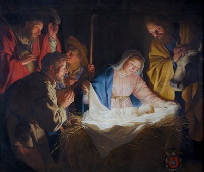 Die Anbetung der Hirten von Gerard van Honthorst