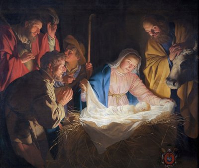 Die Anbetung der Hirten von Gerard van Honthorst