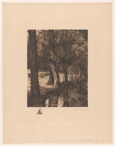 Weide am Wasser von Gerarda Wilhelmina ten Hoet (signed by artist)