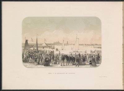 Wettbewerb für Eissegeljachten auf der Maas in Rotterdam, 1855 von Gerardus Johannes Bos