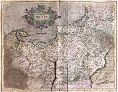 Antike Karte von Polen - heute Litauen (Gravur) von Gerardus Mercator