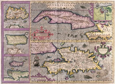 Kuba, Jamaika, Haiti, Puerto Rico (Karibik) (Stich) von Gerardus Mercator