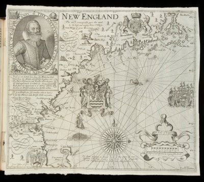 Karte von Neuengland, aus Historia Mundi: oder Mercator’s Atlas, London, 1635 von Gerardus Mercator