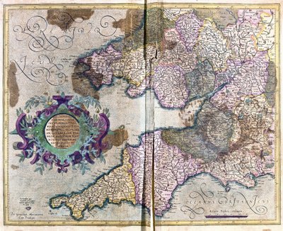 Südwestengland von Gerardus Mercator