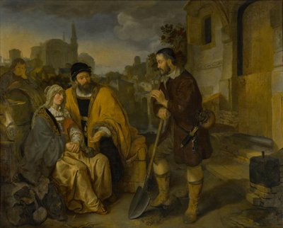 Der Feldarbeiter von Gibea bietet dem Levit und seinem Kebsweib Unterkunft von Gerbrand van den Eeckhout