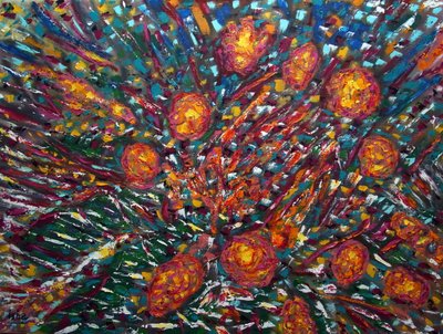 Abstrakte Blumen II, 2023 von Gerhardt Isringhaus