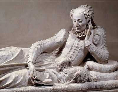 Grabdenkmal: Grab mit Abbild von Jeanne Valentine Balbiani, Frau von Kardinal Rene de Birague (Detail) von Germain Pilon