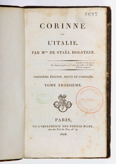 Titelseite von Corinne ou l