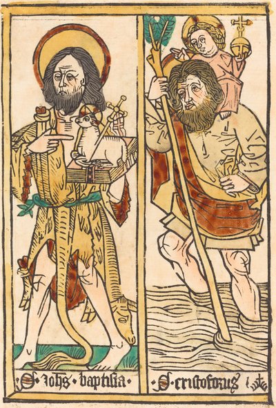 Johannes der Täufer und Christophorus von German 15th Century