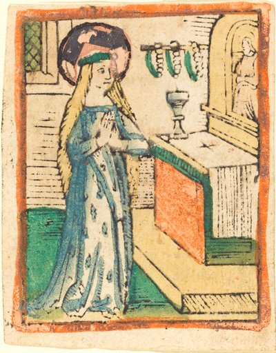 Die Jungfrau in einem mit Ähren bestickten Gewand von German 15th Century